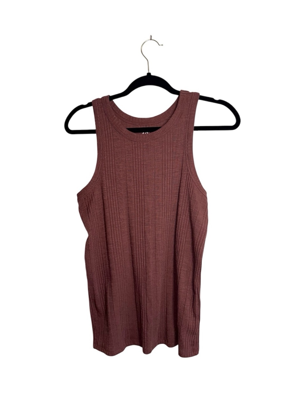 Maurices 24/7 Variegated Ribbed Highline Tank Top Solid Rust Brown Large Women’s